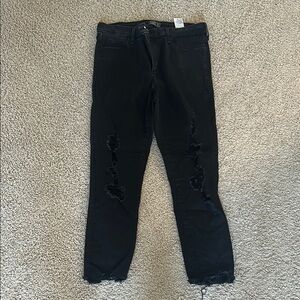 Abercrombie & Fitch Black Distressed High Rise Ankle